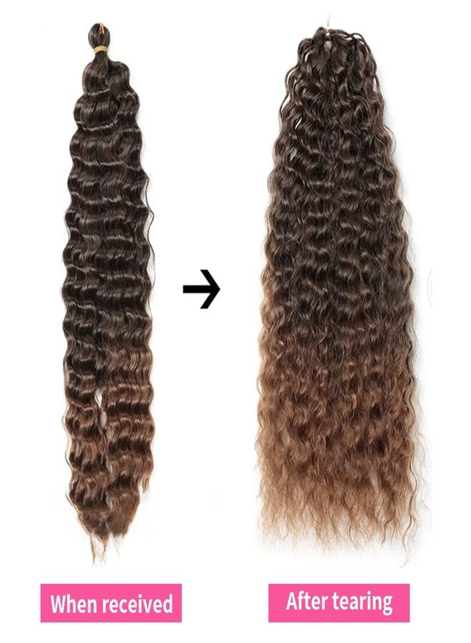 Dsoar Water Wave Twist Crochet Hair Deep Twist Hair Bundles Synthetic Curly Braiding Hair Extension Ombre Curl Braiding Hairpiece, 22Inch 3 Packs - Image 5